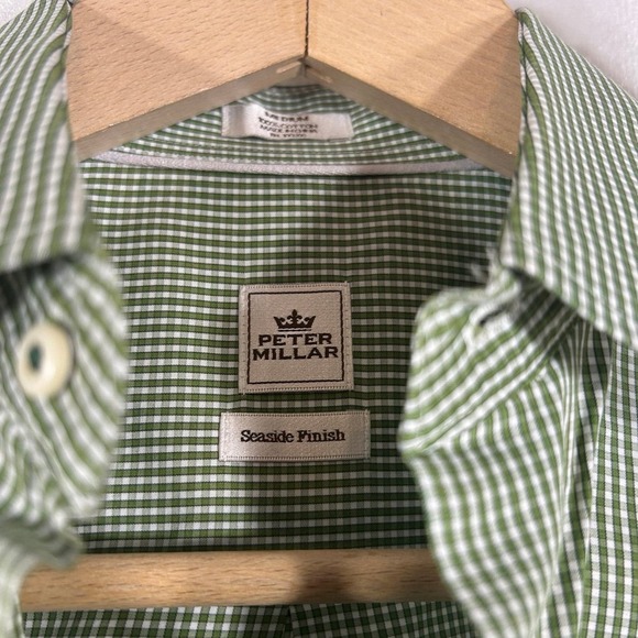 Peter Millar Seaside Finish Green Check Button Down Shirt - Picture 3 of 12
